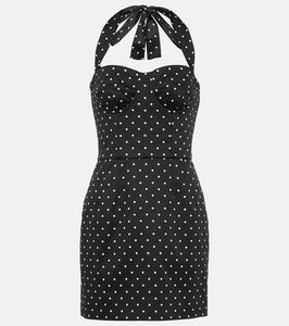 Dolce&Gabbana Polka-dot cotton-blend drill corset dress