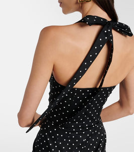 Dolce&Gabbana Polka-dot cotton-blend drill corset dress