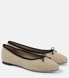 Malone Souliers x Tabitha Simmons Misty canvas ballet flats
