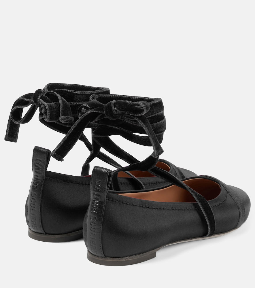 Malone Souliers Spencer satin ballet flats