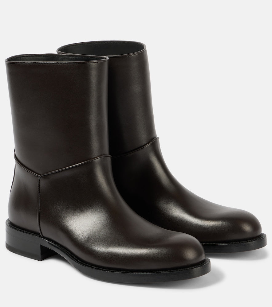 The Row Nobilis leather ankle boots - The Row Nobilis 皮革踝靴
