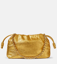 Loewe Flamenco fringed metallic leather clutch. Shop Loewe Clutches for women now.