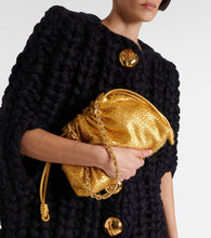 Loewe Flamenco fringed metallic leather clutch