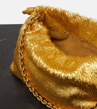 Loewe Flamenco fringed metallic leather clutch