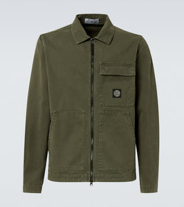 Stone Island Compass cotton canvas overshirt