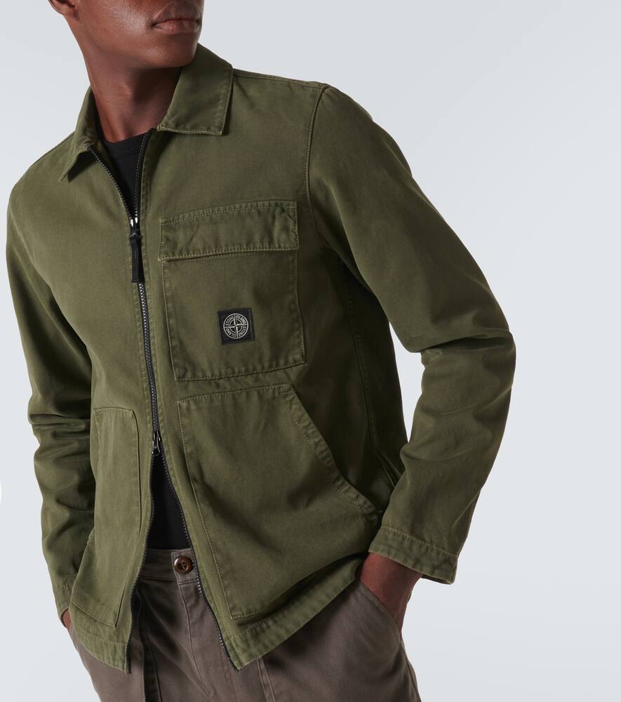 Stone Island Compass cotton canvas overshirt