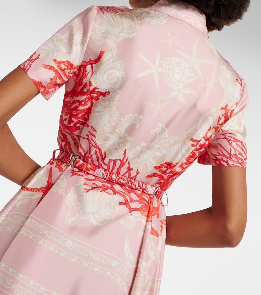 Versace Barocco Sea silk twill shirt dress