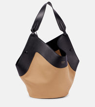 Khaite Lotus Medium canvas and leather tote bag. Shop Khaite Tote Bags for women now.