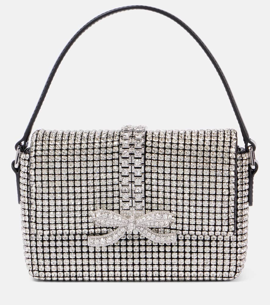 Self-Portrait Embellished leather-trimmed tote bag. Shop Self-Portrait Shoulder Bags for women now.