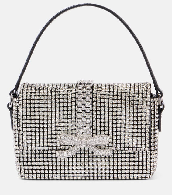 Self-Portrait Embellished leather-trimmed tote bag. Shop Self-Portrait Shoulder Bags for women now.