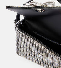 Self-Portrait Embellished leather-trimmed tote bag