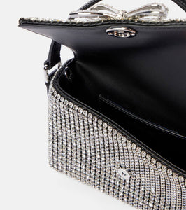 Self-Portrait Embellished leather-trimmed tote bag