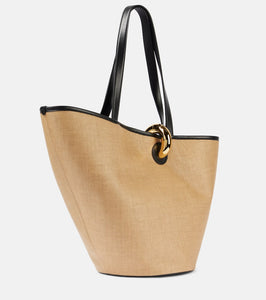 Jacquemus Le Bambola leather-trimmed basket bag