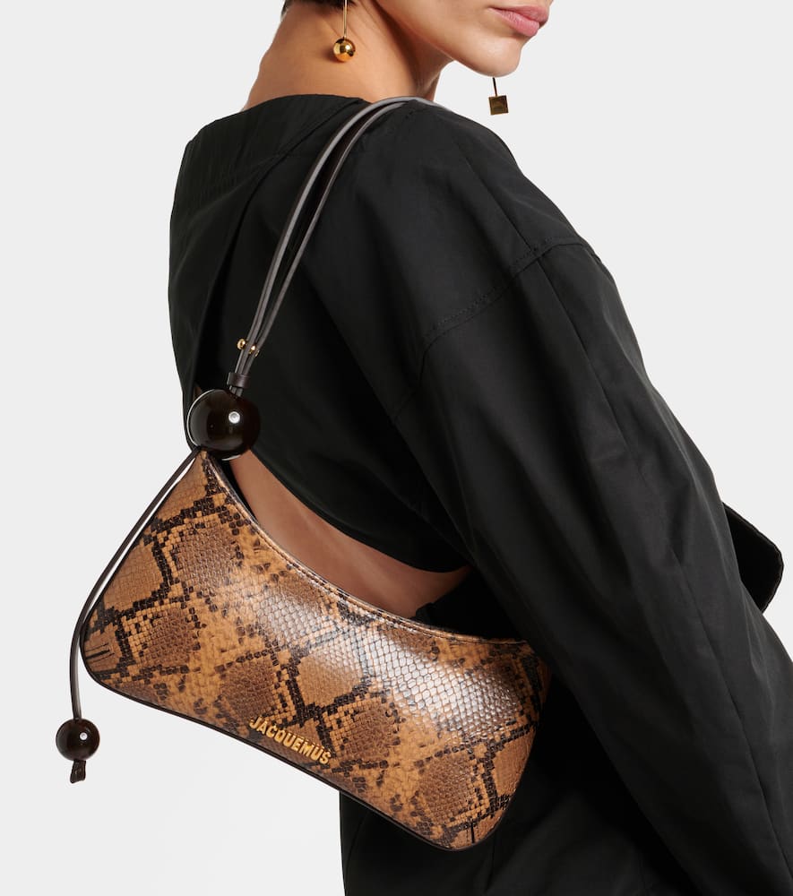 Jacquemus Le Bisou Perle snake-effect leather shoulder bag