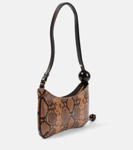 Jacquemus Le Bisou Perle snake-effect leather shoulder bag