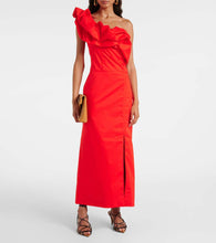 Johanna Ortiz Ruffled one-shoulder poplin gown