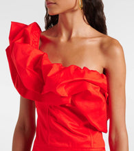 Johanna Ortiz Ruffled one-shoulder poplin gown