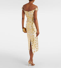 Markarian Amina off-shoulder silk-blend midi dress