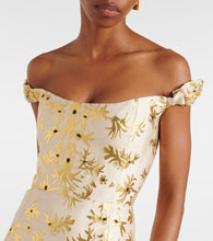 Markarian Amina off-shoulder silk-blend midi dress