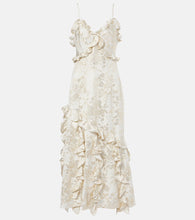 Markarian Calandra ruffled floral jacquard midi dress. Markarian Calandra 荷叶边花卉提花中长连衣裙