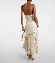 Markarian Calandra ruffled floral jacquard midi dress