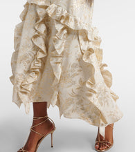 Markarian Calandra ruffled floral jacquard midi dress