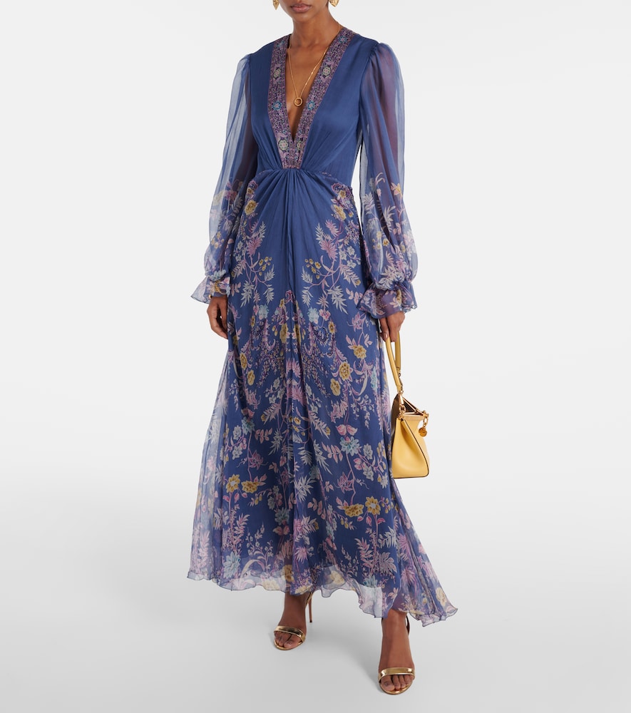 Etro Printed silk gown