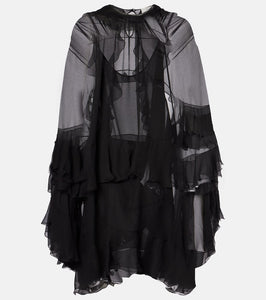 Chloe Ruffled silk chiffon minidress