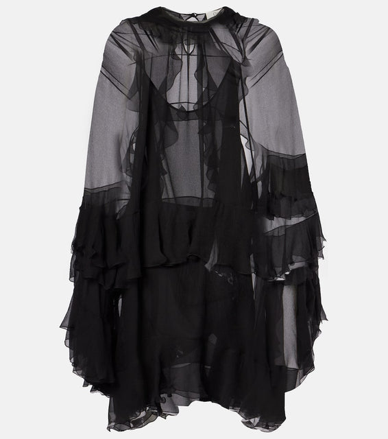 Chloe Ruffled silk chiffon minidress