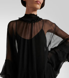 Chloe Ruffled silk chiffon minidress
