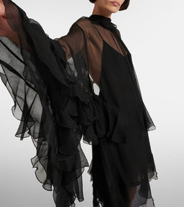 Chloe Ruffled silk chiffon minidress