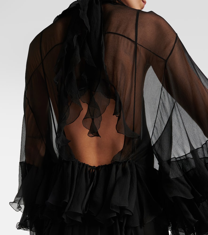 Chloe Ruffled silk chiffon minidress