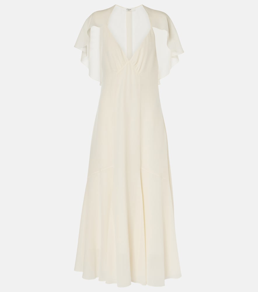 Chloe Silk chiffon midi dress. Chloe 真丝雪纺中长连衣裙