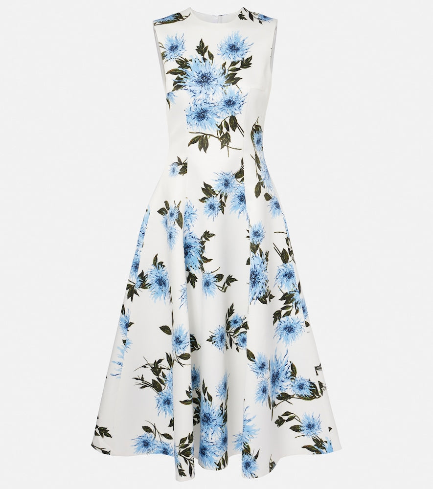 Emilia Wickstead Mara floral taffeta faille midi dress. Emilia Wickstead Mara 花卉塔夫绸罗缎中长连衣裙