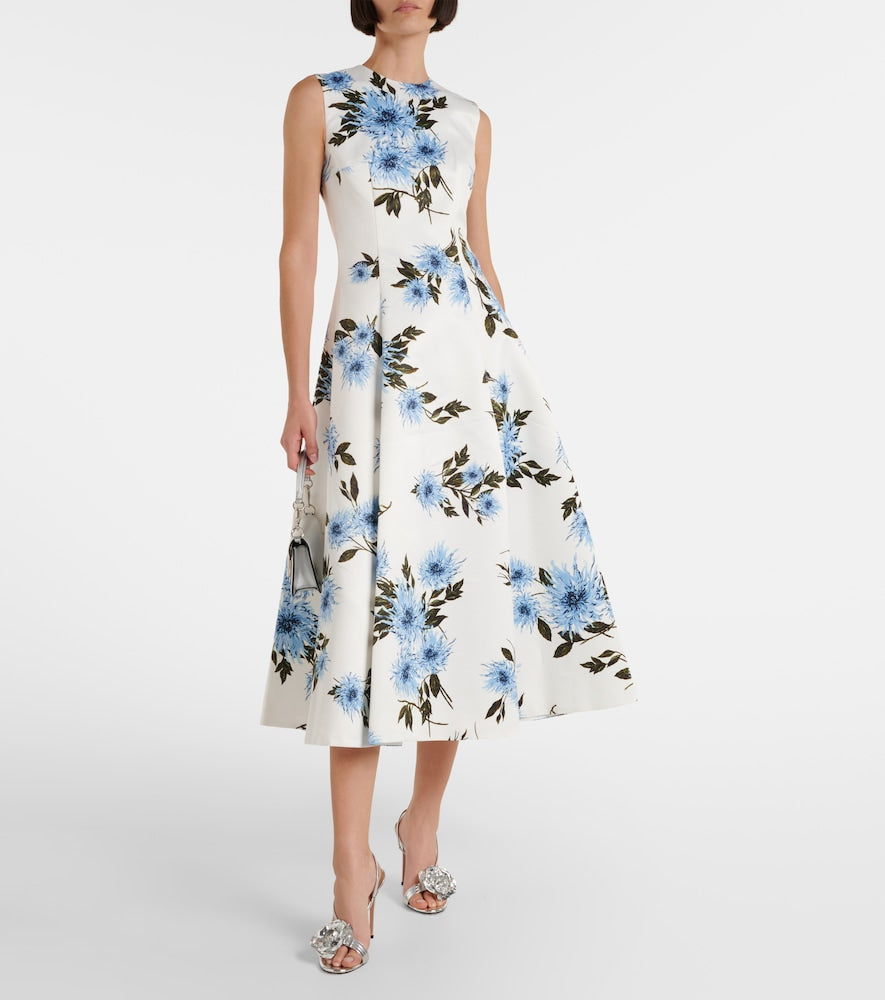 Emilia Wickstead Mara floral taffeta faille midi dress
