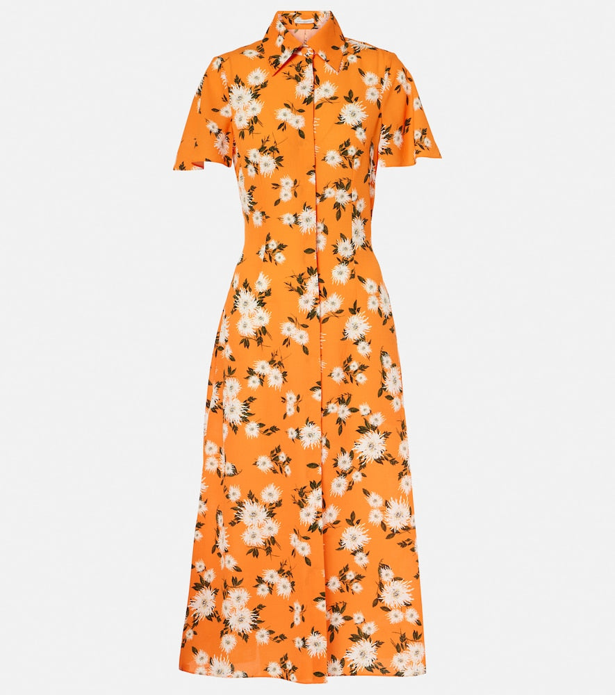 Emilia Wickstead Florencia floral  georgette shirtdress. Emilia Wickstead Florencia 花卉乔其纱衬衫裙