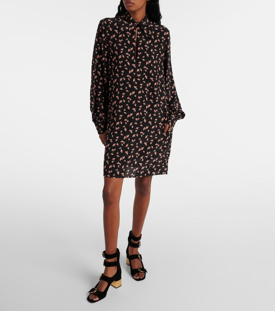 Chloe Floral silk chiffon minidress