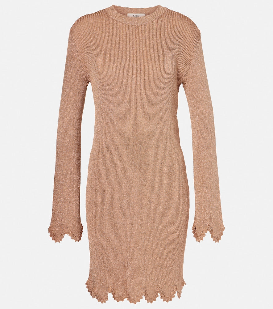 Chloe Scalloped sweater dress. Chloe 扇形边针织连衣裙