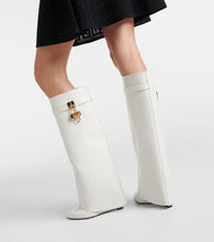 Givenchy Shark Lock leather knee-high boots