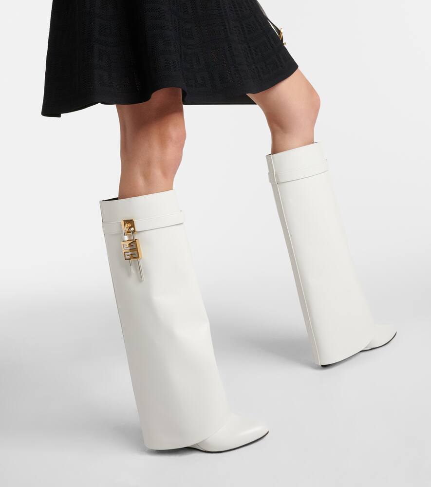 Givenchy Shark Lock leather knee-high boots