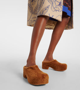 Dries Van Noten Faux fur clogs