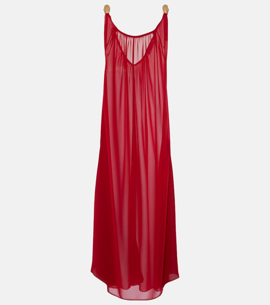 Adriana Degreas Holiday open-back chiffon maxi dress. Adriana Degreas 假日露背雪纺长裙