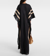 Adriana Degreas Striped cotton chambray kaftan