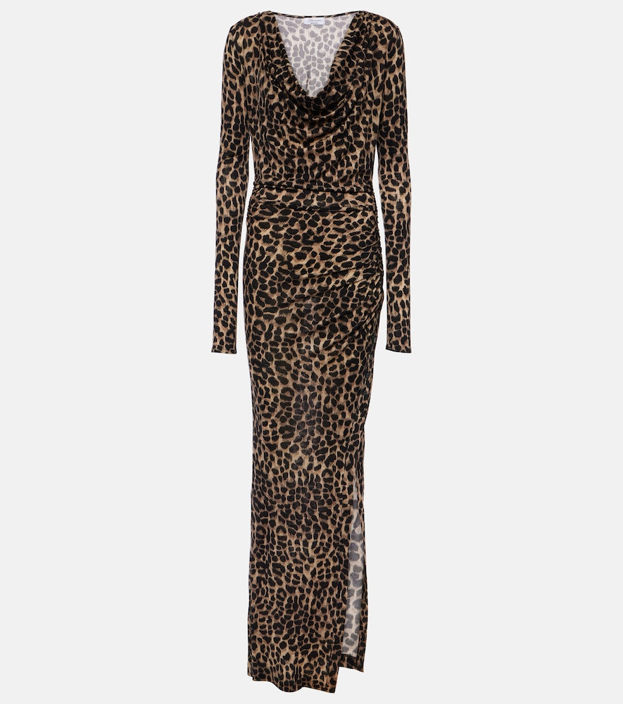 Blumarine Leopard-print wool jersey maxi dress. Blumarine豹纹羊毛针织长裙