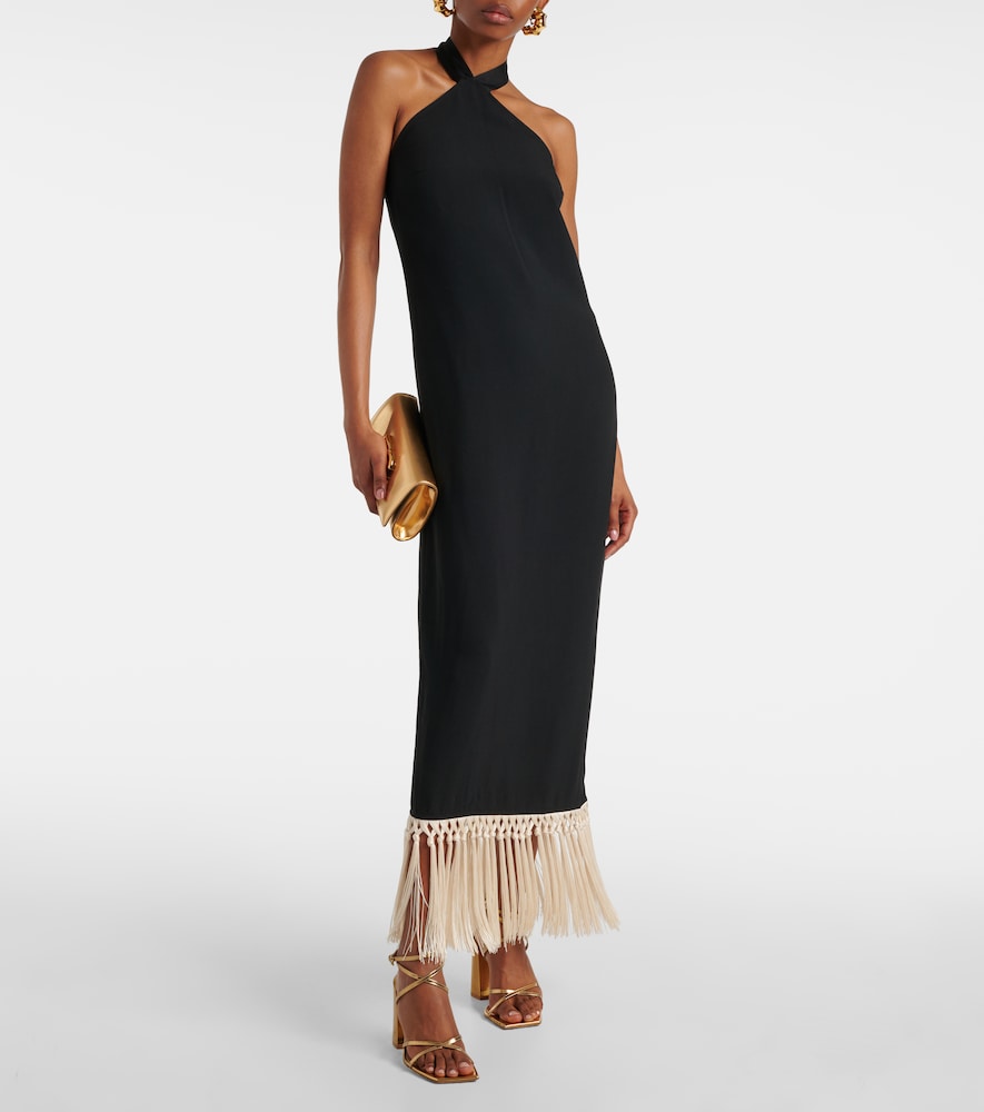 Taller Marmo Nina fringed  cady midi dress