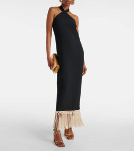 Taller Marmo Nina fringed crêpe cady midi dress