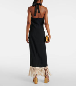 Taller Marmo Nina fringed crêpe cady midi dress