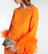 Taller Marmo Del Lago feather-trimmed  cady midi dress