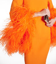 Taller Marmo Del Lago feather-trimmed  cady midi dress