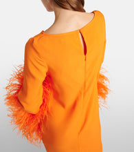 Taller Marmo Del Lago feather-trimmed  cady midi dress